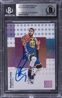 2017-18 Panini Status #83 Stephen Curry Signed Card - BGS Authentic